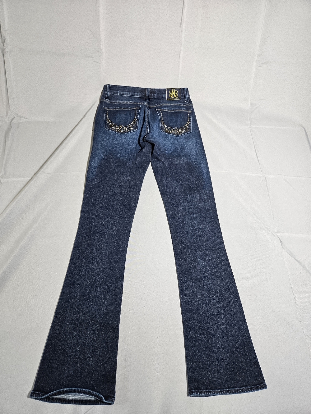Rock & Republic Kasandra Boot Cut Jeans Sz 4M Dark Wash Low Rise Y2K Embellished